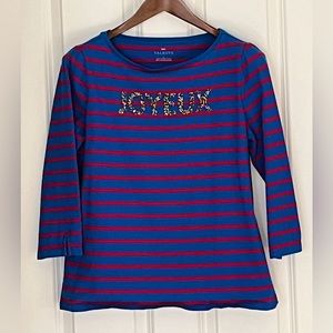 Talbots “Joyeux” L 3/4 sleeve t-shirt - fantastic condition!
